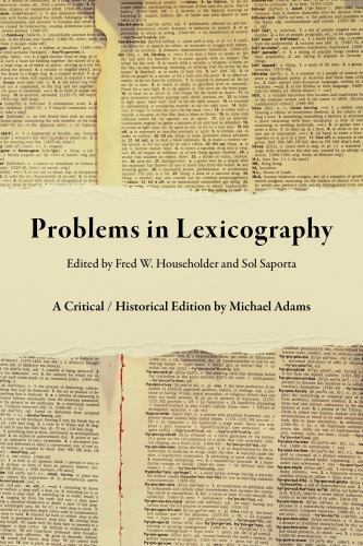 Well House Bks.: Problems in Lexicography : A Critical - Historical Edition ...