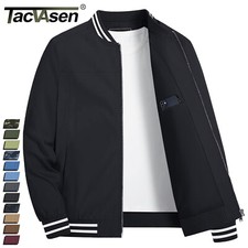 Men's Thin Bomber Jacket Spring Fall Sportswear Casual Full-Zip Baseball Coat US