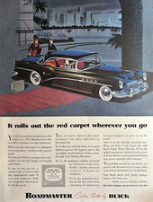 1954 Buick Roadmaster Custom Built Red Carpet 200 HP V-8 Vintage Print Ad