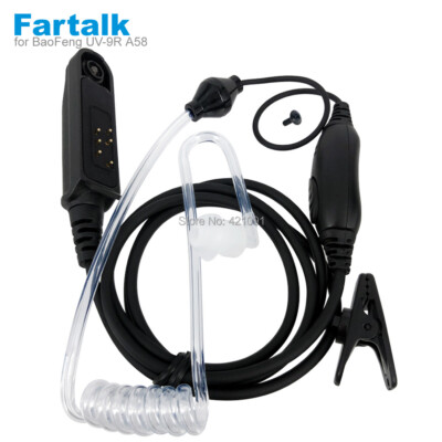 UV-9R Air Acoustic Tube Earpiece Headset Mic for BaoFeng A-58 UV-9R Plus BF-9700