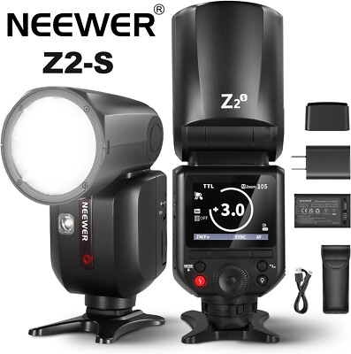 NEEWER Z2S Z2C Z2N Z2F TTL Round Head Flash Speedlite for Canon Nikon Sony Fuji