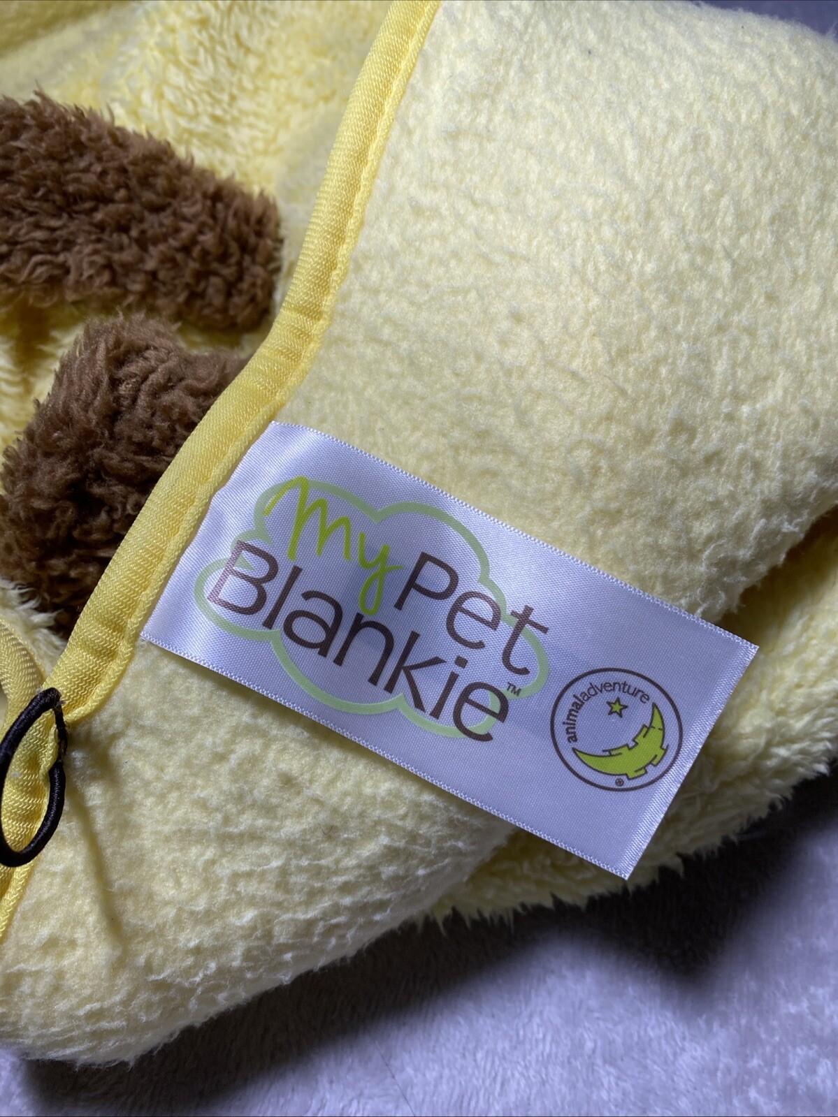 Animal Adventure My Pet Blankie Plush Dog Baby Blanket Yellow Brown Puppy Lovey