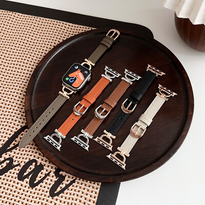 Lychee Pattern Leather Buckle Watch Strap For Apple Watch 38/40/41/42/44/45/49mm