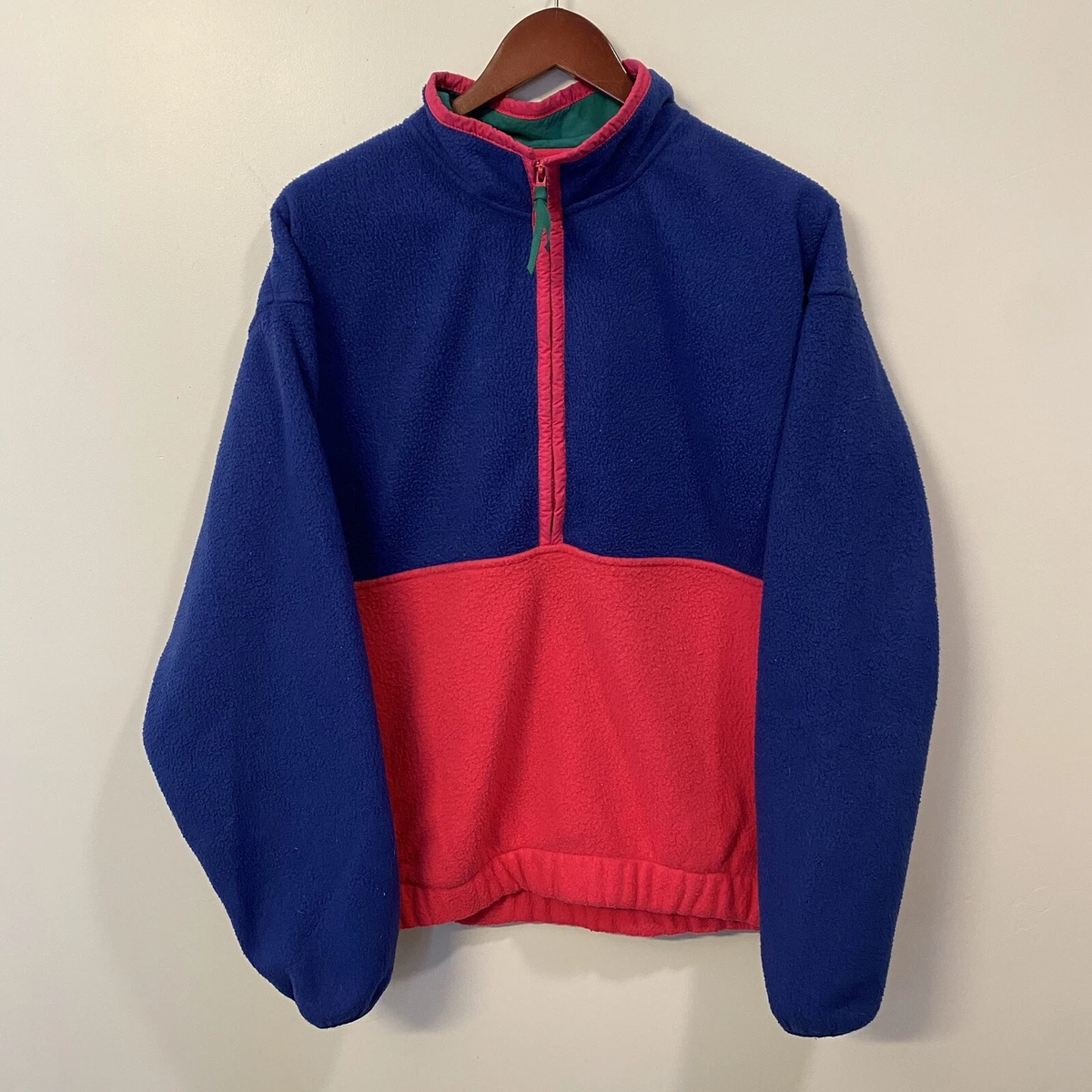 Gap Vintage 90s Arctic Light Fleece Pullover Sweater Color Block Pink Blue M