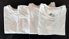 HANES Youth Large Plain White Tees T-shirt, NWOT, Lot of 4, Tagless, Crew Neck