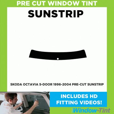 Pre Cut Tinted Sunstrip - For Skoda Octavia 5-door 1996-2004 - 5% Limo Internal