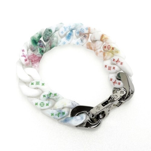 Louis Vuitton ブレスレット Silver Lockit x Felix Bracelet, Silver, Blue Lacquer and Blue Cord