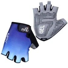 Cycling Gloves Gel Padded Half Finger Cycle Bicycle Gloves Blue Gradient