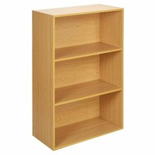 Libreria ampia portaoggetti in legno scaffale mobile faggio 90x60x29 cm