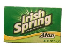 Irish Spring Bar Soap ALOE Deodorant Lot Of 3 ORIGINAL ALOE NOT ALOE MIST 4oz