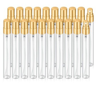 20Pcs 10ml Empty Clear Glass Mist Spray Bottle Refillable Mini Perfume Atomizer