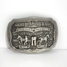 Vintage Levi Strauss  Co. Two Horse Brand Limited Edition Belt Buckle