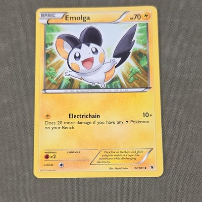 Pokémon Emolga 37/101 2011 Basic Regular English 70 HP 10+ Attack