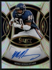 2025 Panini Select Mike Singletary Signatures Auto Silver Prizm Bears