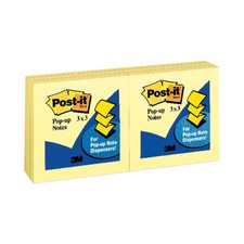 Post-it Pop-Up Notes Refill, 3x3", Canary Yellow, 24 Pads, 100 Sheets/Pad