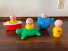 Vintage 1974 Fisher Price Little People Floating Family Bathtub Toy Set