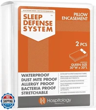 HOSPITOLOGY PRODUCTS Pillow Encasement- Zippered Bed Bug Dust Mite Proof Hypo