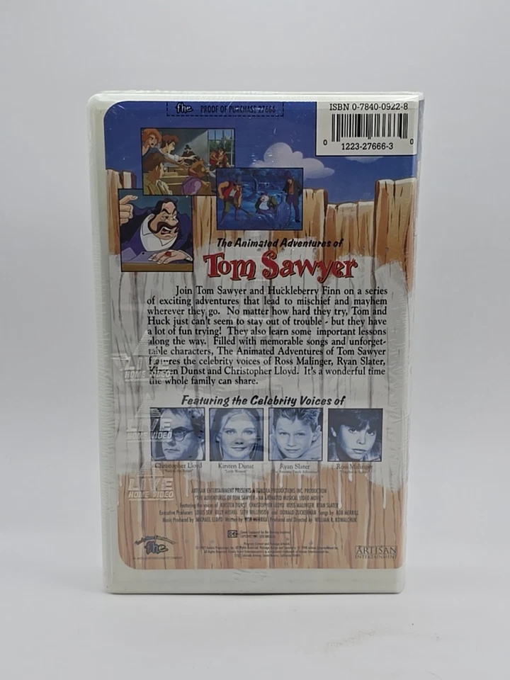 The Animated Adventures of Tom Sawyer (VHS, 1998) - Image 2 of 4