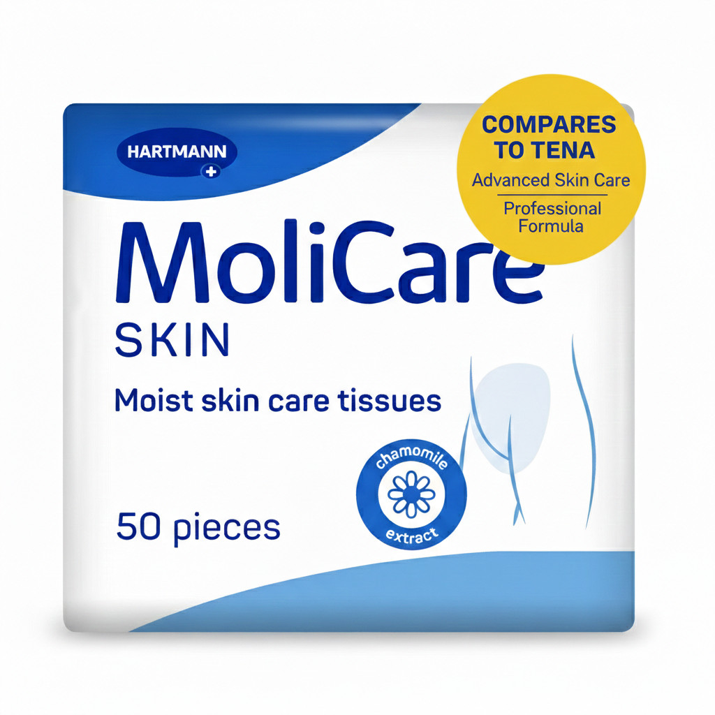 MoliCare Moist Skin Care Tissues - Pack of 50 | Incontinence Wipes
