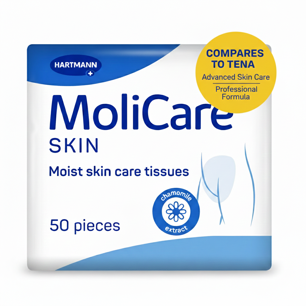 MoliCare Moist Skin Care Tissues - Pack of 50 | Incontinence Wipes