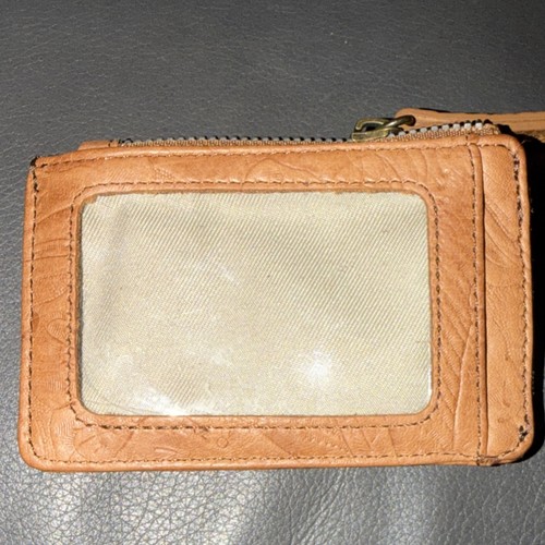 Brown Leather Women's ID/Document Holder with Clear Window