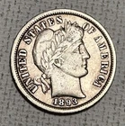 1893 Philadelphia Mint Silver Barber Dime Full Liberty Nice Coin