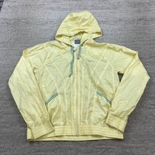 VTG Nike Sportswear Track Jacket Ladies Medium Yellow Swoosh Windbreaker Y2K 90s