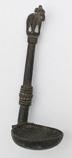 INDIAN ANTIQUE BRONZE ELEPHANT FINIAL SPOON 19TH CENTURY