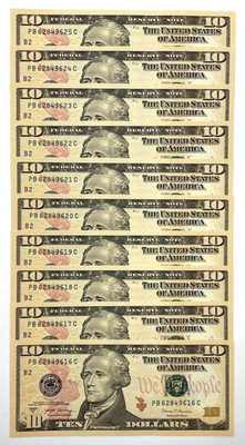 NEW SERIES 2017A $10 Uncirculated TEN Dollar Bills Sequential
