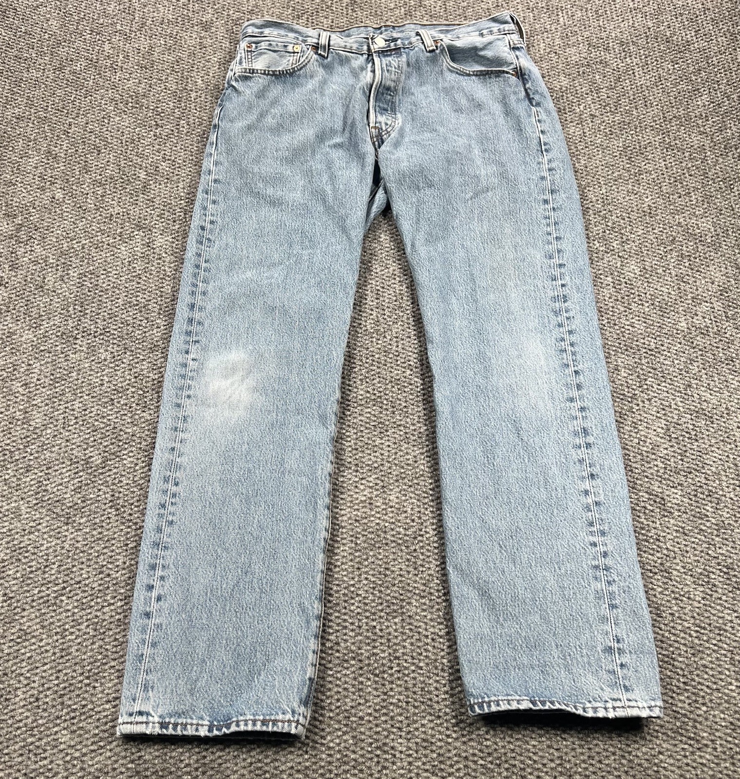 Levis 501 Jeans Mens 34x32 Blue Straight Leg Denim Button Fly