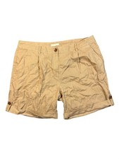 Eileen Fisher Organic Linen Cuffed Lagenlook Shorts Brown Women 12
