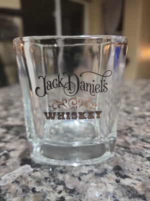 Jack Daniels Whiskey Square Rocks Glass Black & Gold Graphics