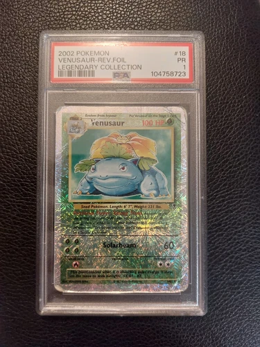 Venusaur REVERSE FOIL, ENG 18/110 Legendary Collection, PSA 1 Poor