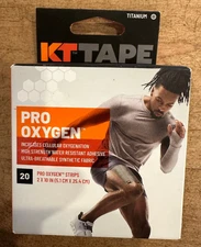 KT Tape Kinesiology Tape Pro Oxygen 20 Pre-cut 10" Strips Titanium