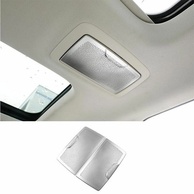 For BMW 5 Series G30 2018-2022 Silver Steel Rear Makeup Mirror Frame Trim 2PCS