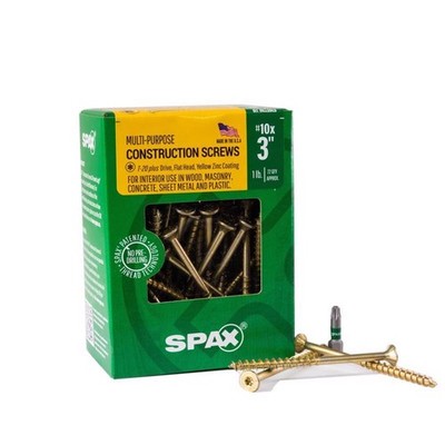 SPAX No. 10 3in T-20+ Flat Head Serrated Construction Screws