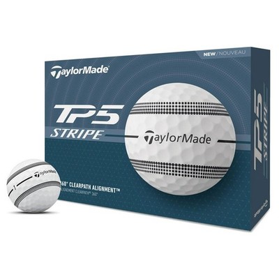 TaylorMade 2025 TP5 Stripe 1 Dutzend Golfbälle Brandneu (12 Bälle)