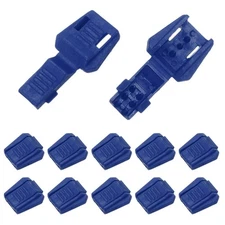 0.5" Zipper Pull Cord Lock, Plastic Shoe Lace End Clips, 12 Pack Blue