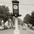 Richfield Springs NY West Main Street Advertising Mobilgas Clock New York RPPC — photo 8