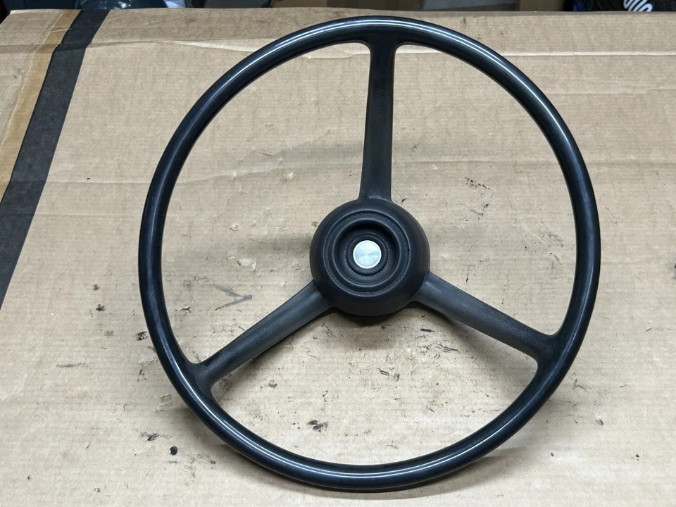 72-80 Dodge D100 W100 Truck - Steering Wheel + Horn Button BLACK oem Ramcharger - Image 4 of 4