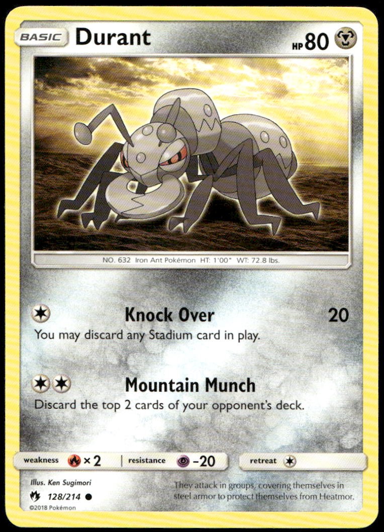 Durant 128/214 Common Lost Thunder Pokemon Lightly Played