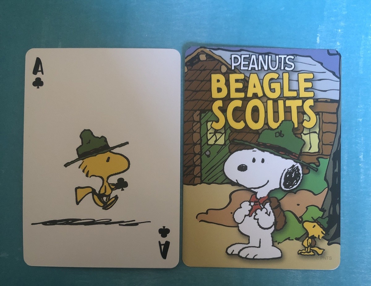 Peanuts Snoopy Beagle Scouts Single Playing Card - Ace Of Clubs