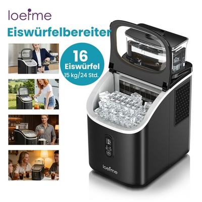 15kg/24h Eiswürfelmaschine mit LED-Display Eiswürfelbereiter Reinigungsfunktion