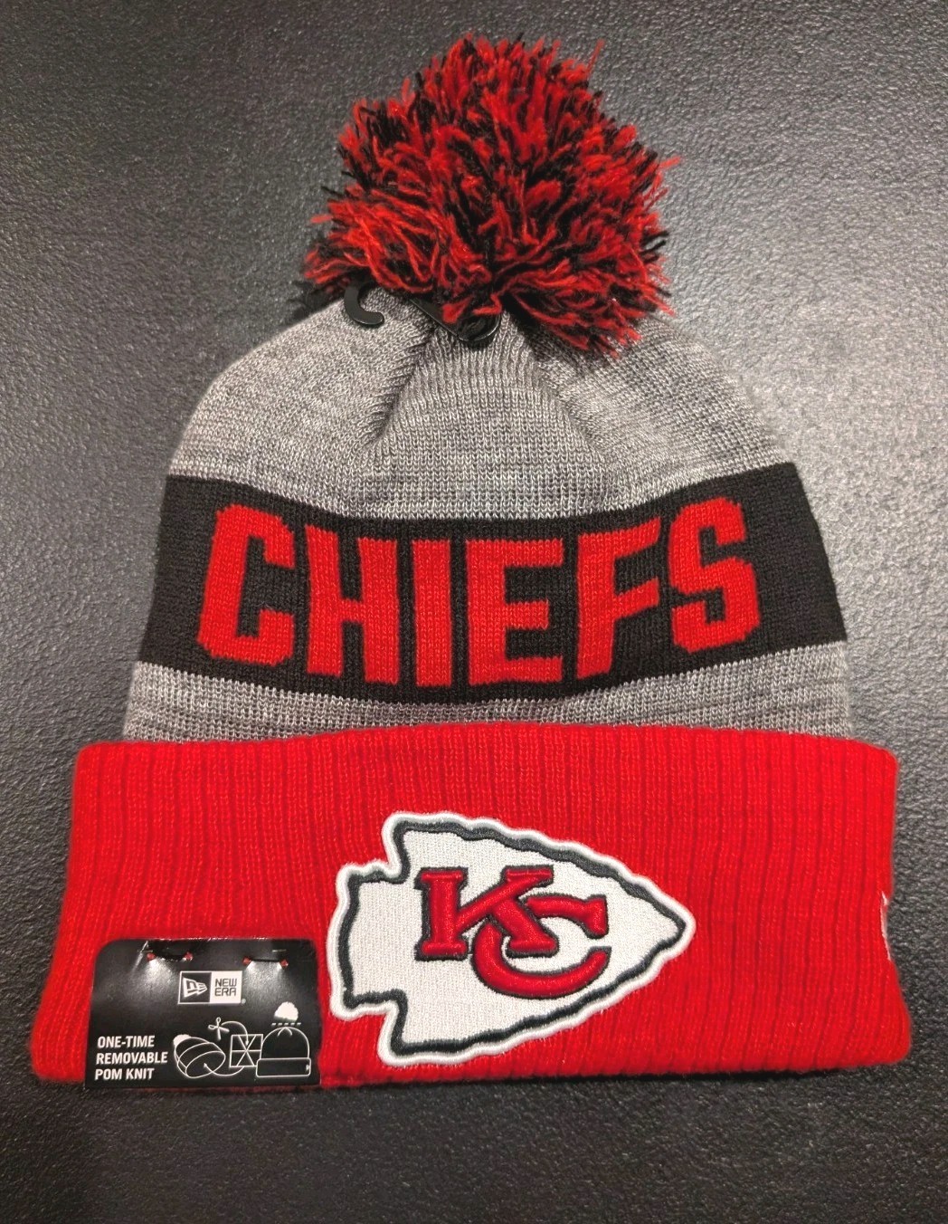 Kansas City Chiefs Beanie Cuffed Pom Knit Winter Hat New Era NFL Football