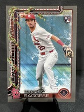 2025 Topps Holiday Thomas Saggese Gray Snowflake Metalic (RC) #H187 Cardinals