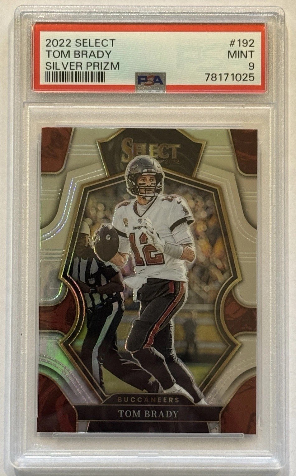 2022 Panini Select - Premier Level Tom Brady #192 Silver Prizm PSA 9
