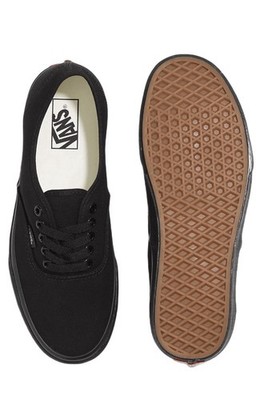 VANS Authentic Men s Black Low Top Lace-Up Canvas Sneakers Rubber Outsole