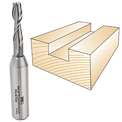 Whiteside Spiral Upcut Bit, 1/2 in. SH x 1/4 in. CD x 1 in. CL