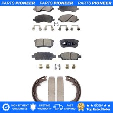 Front Rear Ceramic Brake Pads & Parking Shoes Kit For Jeep Dodge Caliber Compass
