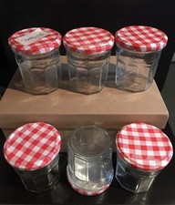 Lot of 6 Empty Bonne Maman 11 oz Glass Jelly/Jam Jars Great for Crafts/Storage